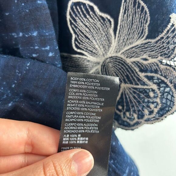 Anthropologie Pilcro Orchid Embroidered Flounce Peplum Top - Picture 9 of 9